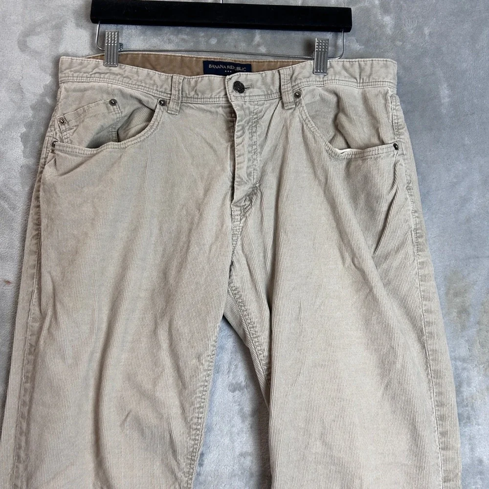 Banana Republic Mens Beige Corduroy Pants Straight Leg 5-Pocket 34x31 Sand